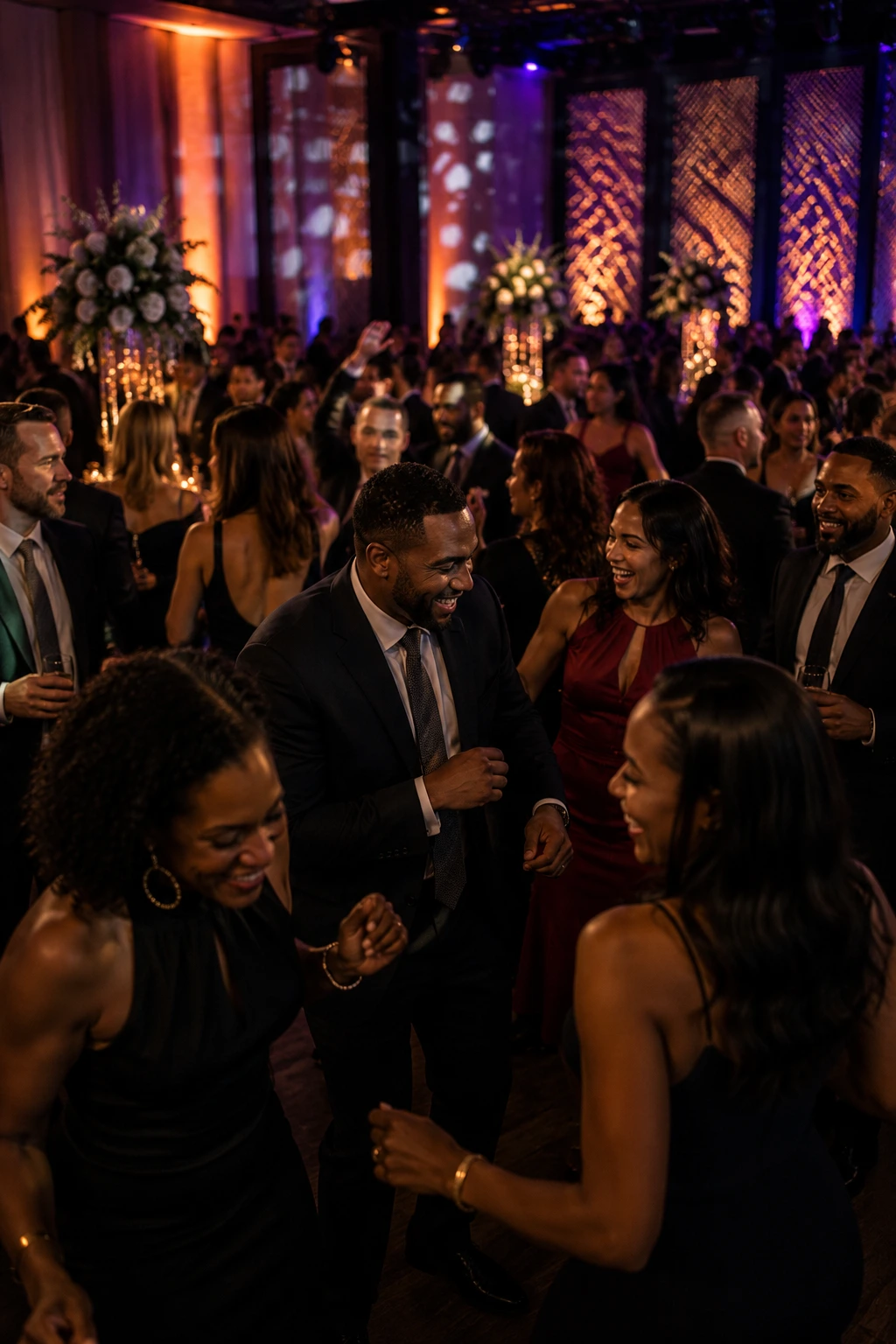 Corporate event with guests and entertainment